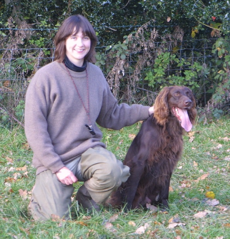 German Longhaired Pointer loves his owner. 