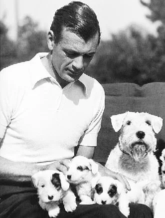 Gary Cooper with his pet
