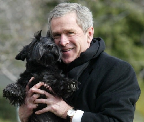George Bush with her pet