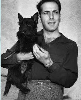 Humphrey Bogart with his pet dog