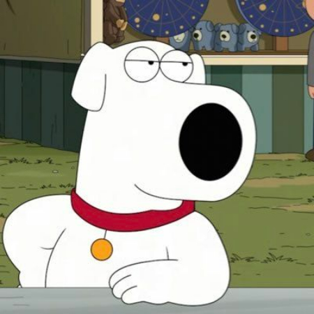 Brian Gryphon is a talking dog from the animated sitcom Family Guy who enjoys the better things in life, such as jazz music and martinis, and has a sharp sense of humor. 