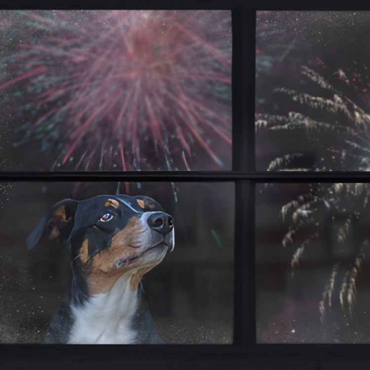 Dogs can hear things we can’t, so a firework blast sounds way louder to them than it does to us.